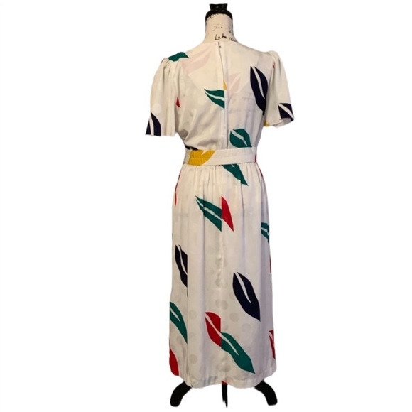 Vintage 80s Leslie Fay Polka Dot Dress - Picture 5 of 10